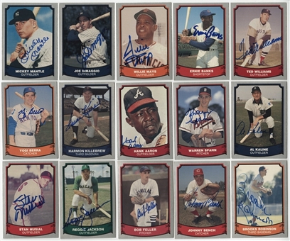 1988-89 Pacific "Baseball Legends" Complete Set (220) Including 182 Signed Cards With Numerous Hall Of Famers (JSA Auction Letter)